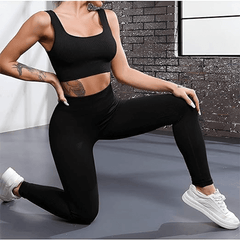 4 Piece Workout Sets For Women Ribbed Leggings Clothes Yoga Sets Active Wear Matching Work Out Sets Gym Pilates Outfits